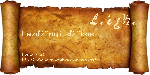 Lazányi Ákos névjegykártya